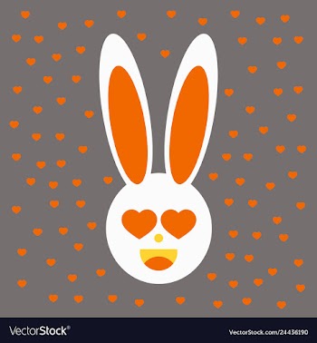 Pink cute bunny pattern vector image