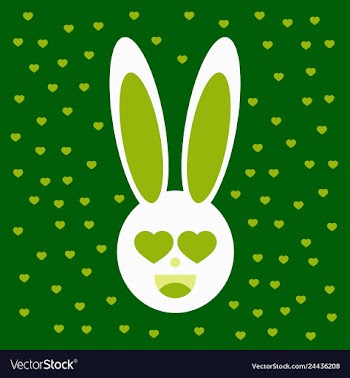 Pink cute bunny pattern vector image