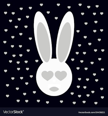 Pink cute bunny pattern vector image