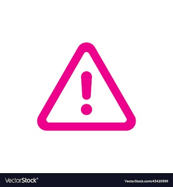 pink danger notice or risk icon