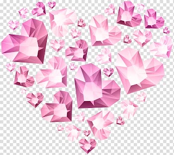 Pink diamonds illustration, Heart , Hert of Diamond Hearts transparent background PNG clipart