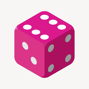 Pink dice clipart illustration psd. | Free PSD - rawpixel