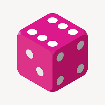 Pink dice collage element illustration | Free Vector - rawpixel