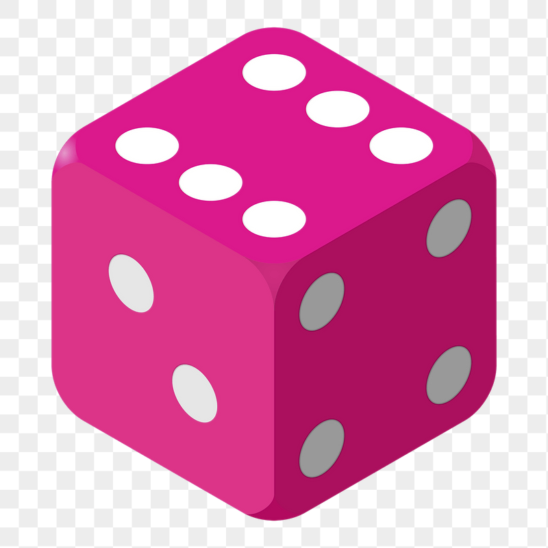 Pink dice png sticker illustration, | Free PNG - rawpixel