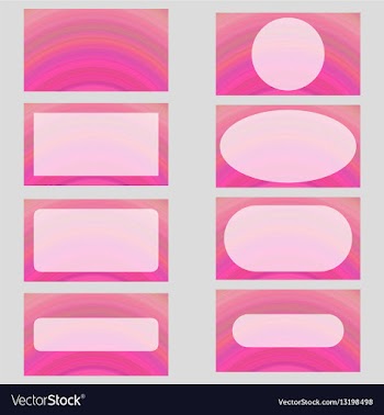 Pink digital art business card template design set vector image