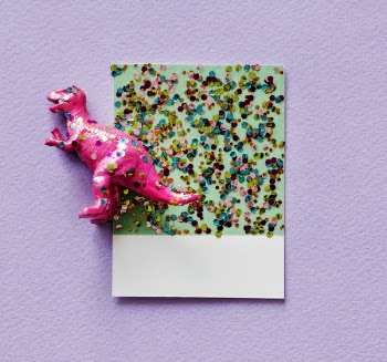 Pink Dinosaur Figurine Covered With Sequin