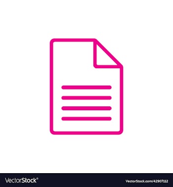 pink document line art icon