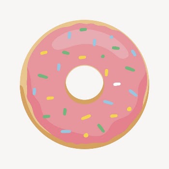 Pink donut clipart, cute cartoon | Free PSD Illustration - rawpixel