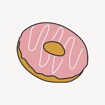 Pink donut clipart, dessert cute | Free Vector Illustration - rawpixel