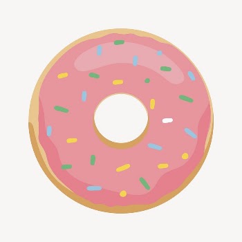 Pink donut collage element, cute | Free Vector Illustration - rawpixel