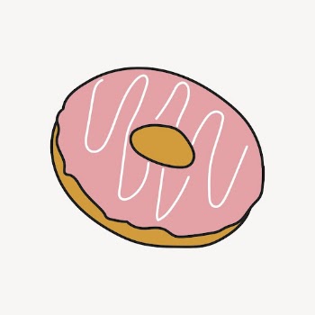 Pink donut sticker, dessert creative | Free PSD Illustration - rawpixel