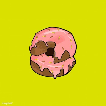 Pink doughnut funky graphic illustration | Free stock vector - 429609