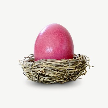 Pink Easter egg collage element, | Free PSD - rawpixel
