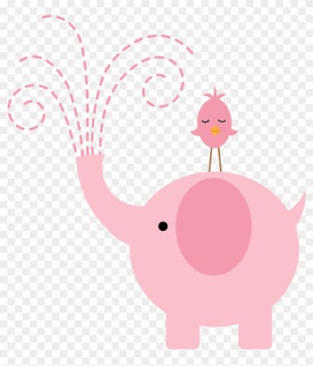 Pink Elephant Baby Shower Clip Art - Elefante Bebe Rosa Png