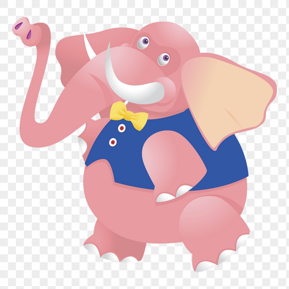 Pink elephant png sticker, cute | Free PNG - rawpixel