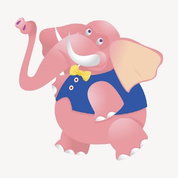Pink elephant sticker, cartoon animal | Free Vector - rawpixel