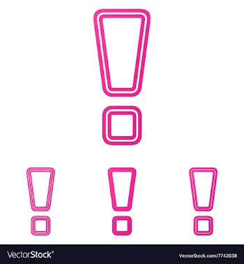 Pink exclamation mark logo design set vector image