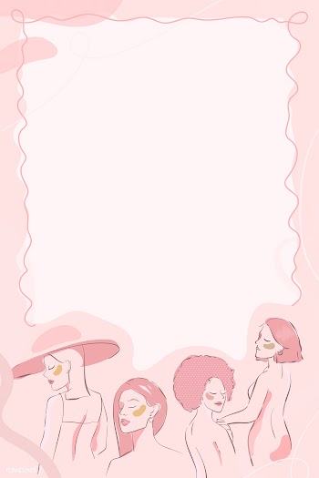 Pink feminine line art frame vector | Free  vector - 2286005