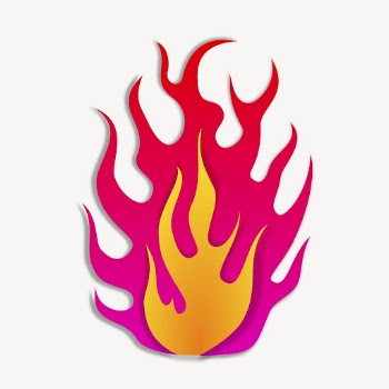Pink flame clipart, collage element | Free PSD - rawpixel