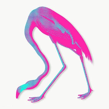 Pink flamingo halftone style design element | Free  transparent png - 2338253