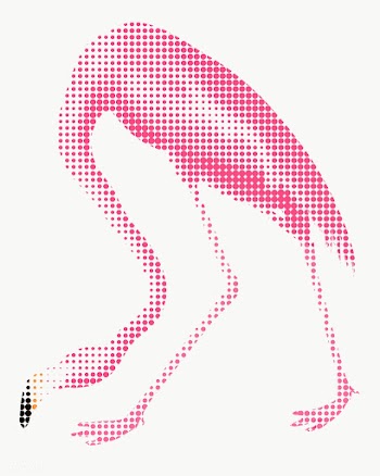 Pink flamingo halftone style design element | Free  transparent png - 2338310