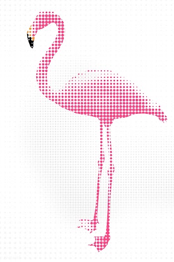 Pink flamingo halftone style design element illustration | Free  illustration - 2338360