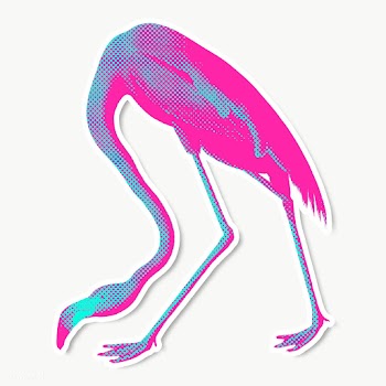 Pink flamingo halftone style sticker design element | Free  transparent png - 2338287