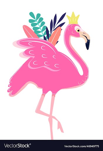 pink flamingo on a white background