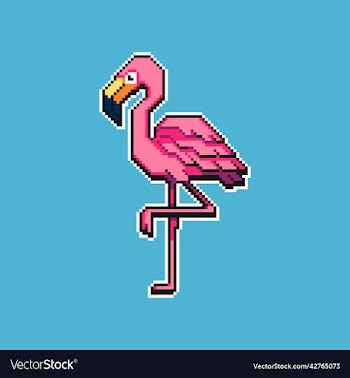pink flamingo pixel art