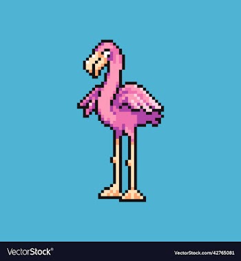 pink flamingo pixel art