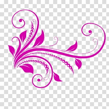 Pink floral border line transparent background PNG clipart