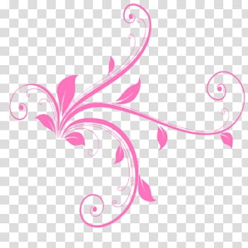 Pink floral border line transparent background PNG clipart