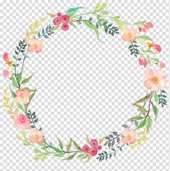 Pink floral wreath illustration, Watercolour Flowers Wreath , floral transparent background PNG clipart