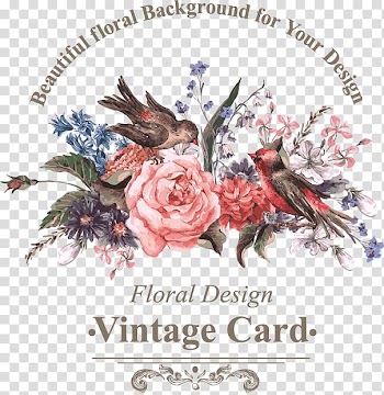 Pink flower and brown bird illustration, Bird Flower Euclidean illustration, Flowers and birds background pattern transparent background PNG clipart