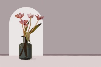 Pink flower background, tulip border | Free PSD Illustration - rawpixel