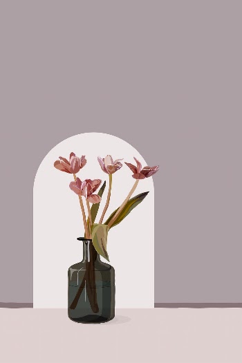 Pink flower background, tulip border | Free Vector Illustration - rawpixel