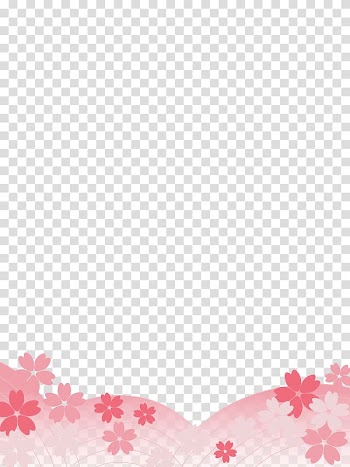 Pink flower border, Cherry blossom Frames, sakura decorative frame transparent background PNG clipart