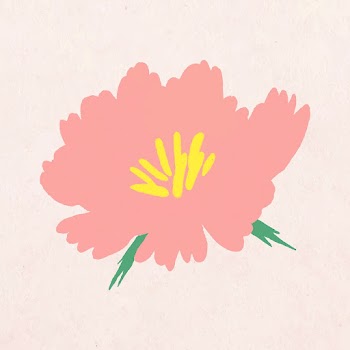 Pink flower hand drawn vector botanical illustration