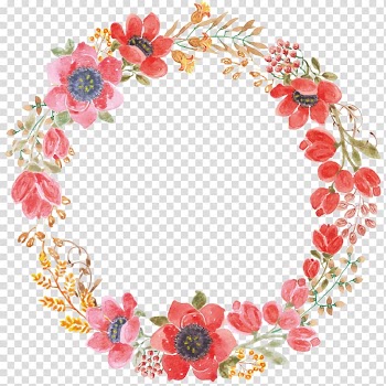 Pink flower illustration, Wedding invitation Paper Wreath Flower Garland, Flower garlands transparent background PNG clipart