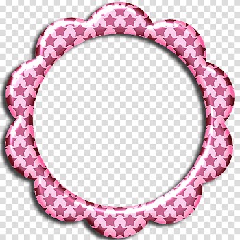 Pink flower shaped frame transparent background PNG clipart