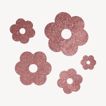 Pink flower sticker, glittery aesthetic | Free PSD - rawpixel