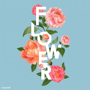 Pink flower typography | Free stock vector - 562812