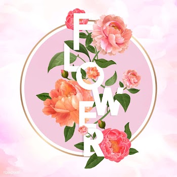Pink flower typography | Free stock vector - 562840