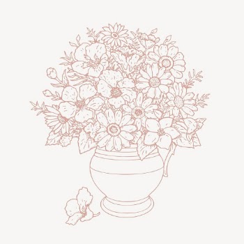 Pink flower vase, collage element, | Free Vector Illustration - rawpixel