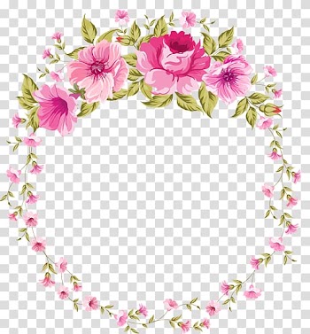 Pink flower wreath illustration, Flower Rose , Romantic plant garland transparent background PNG clipart