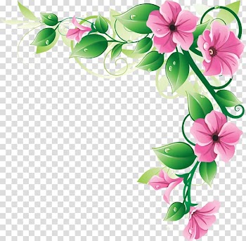Pink flowers border, Flower , Flower Frame transparent background PNG clipart