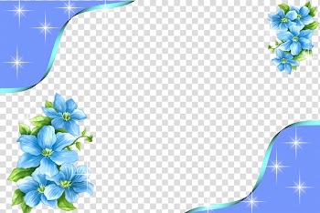 Pink flowers , green frame transparent background PNG clipart