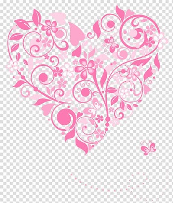 Pink flowers , Heart Flower Euclidean Pixabay, Pink Heart Decoration transparent background PNG clipart