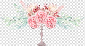 Pink flowers illustration, Flower Watercolor painting, Sen Department of watercolor flowers transparent background PNG clipart