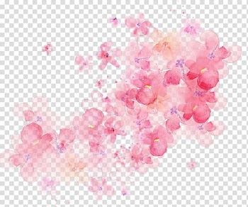 Pink flowers illustration, Watercolour Flowers Watercolor painting Pink flowers, flower transparent background PNG clipart